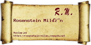 Rosenstein Milán névjegykártya